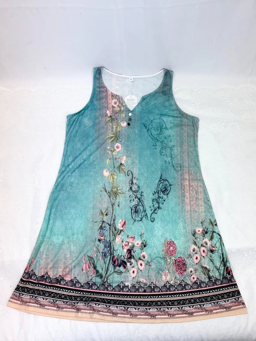 Made With Heart Women's Boho Summer Sun Dress Medium - Picture 8 of 13